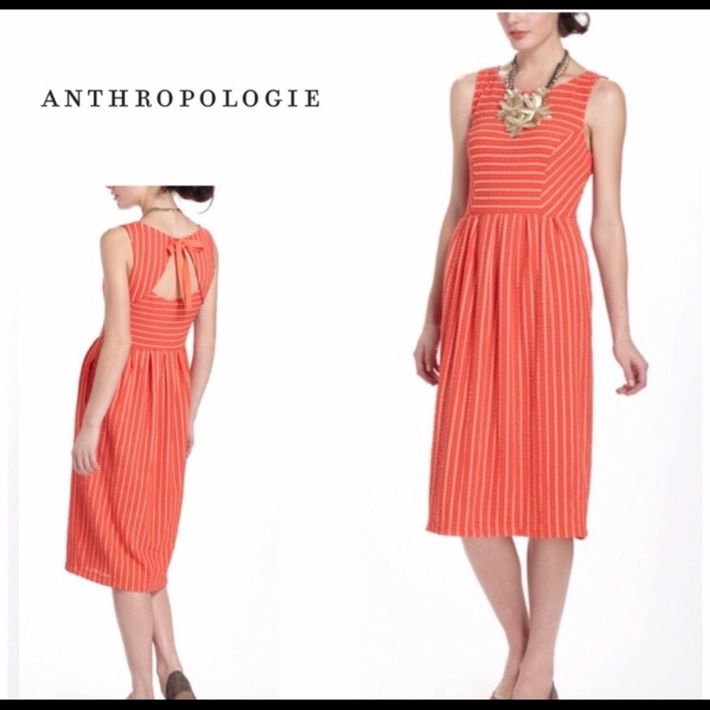 Anthropologie Postmark Coral midi Dress - size L